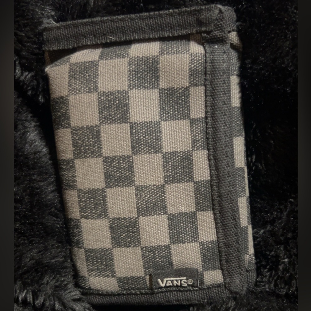 Vans Black and Gray Checkered Wallet